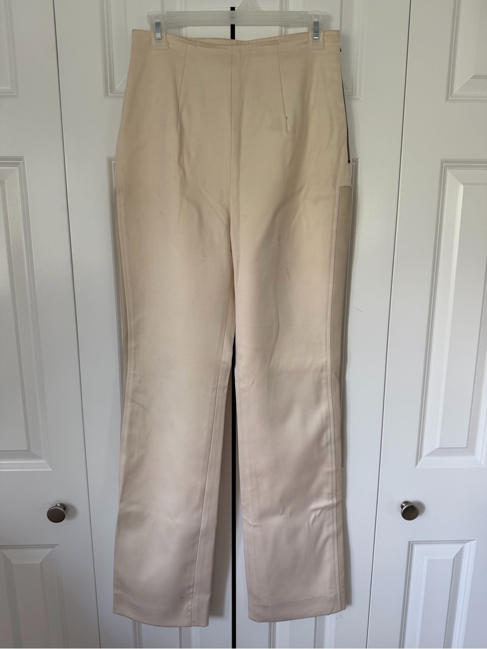 KAROLINA ZMARLAK Wool, Leather, and Silk Pant